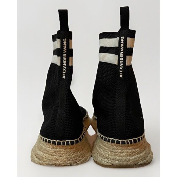 Womens Alexander Wang Black Dylon Sock Bootie Espadrille Sneaker Shoes-9.5 - Picture 5 of 8